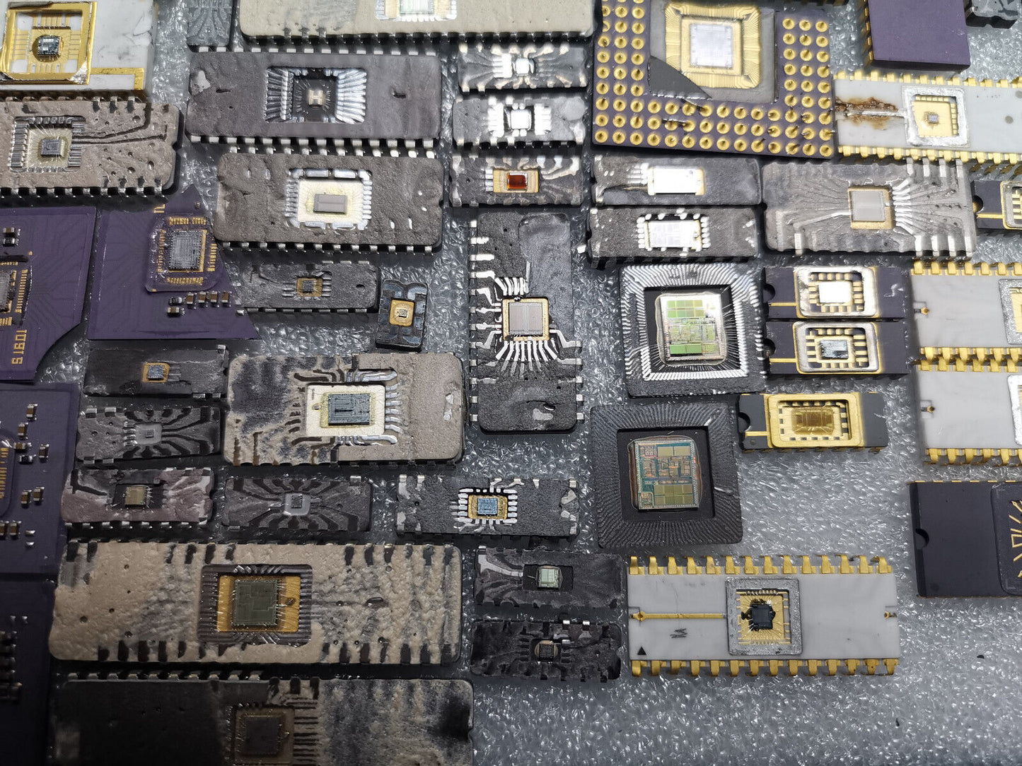 Joblot Of Decapped IC RAM , ROM , CPU , MPU , Others