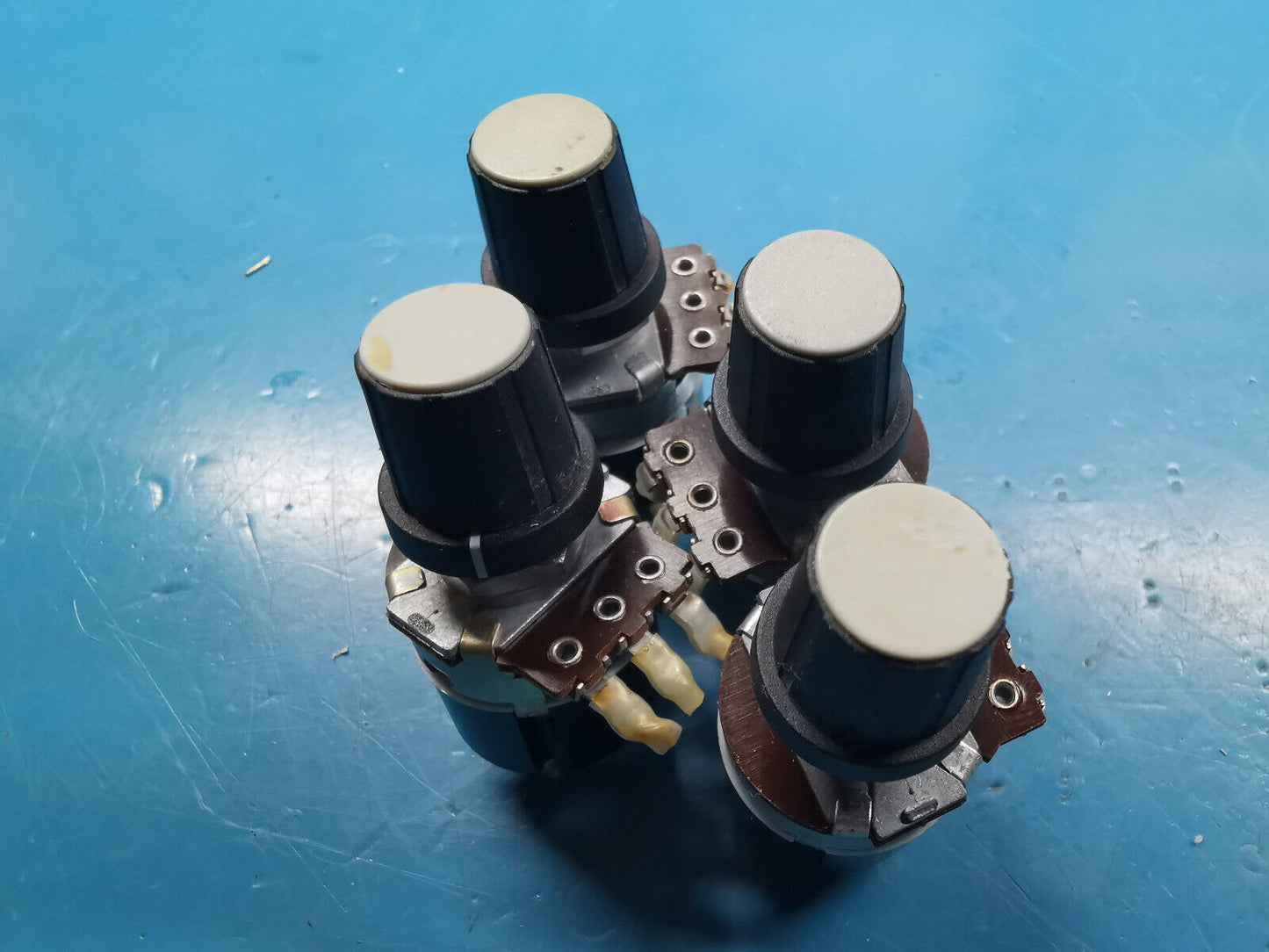 4pcs Vintage Egen 100K Linear Potentiometer With Pull Switch DPST 2A 250v AC