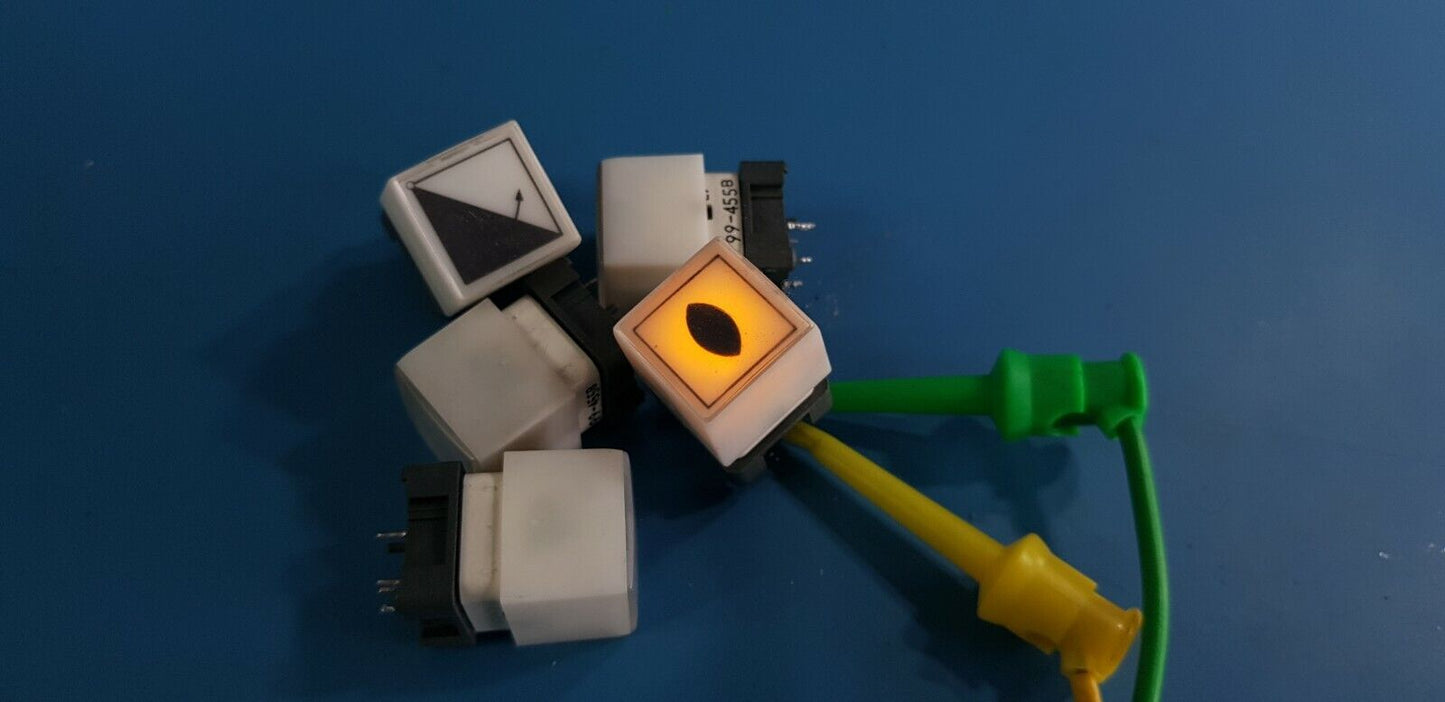 5pcs EAO Momentary Push Button Switches Illuminated Yellow 99-455B