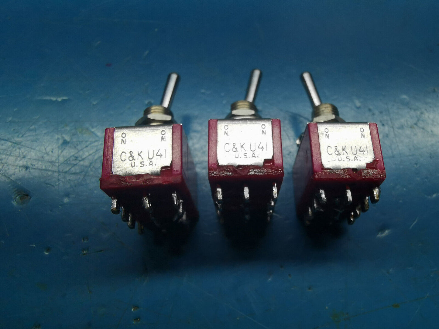 3pcs C&K U41 4PDT Toggle Switch 5A 120VAC ON ON Type