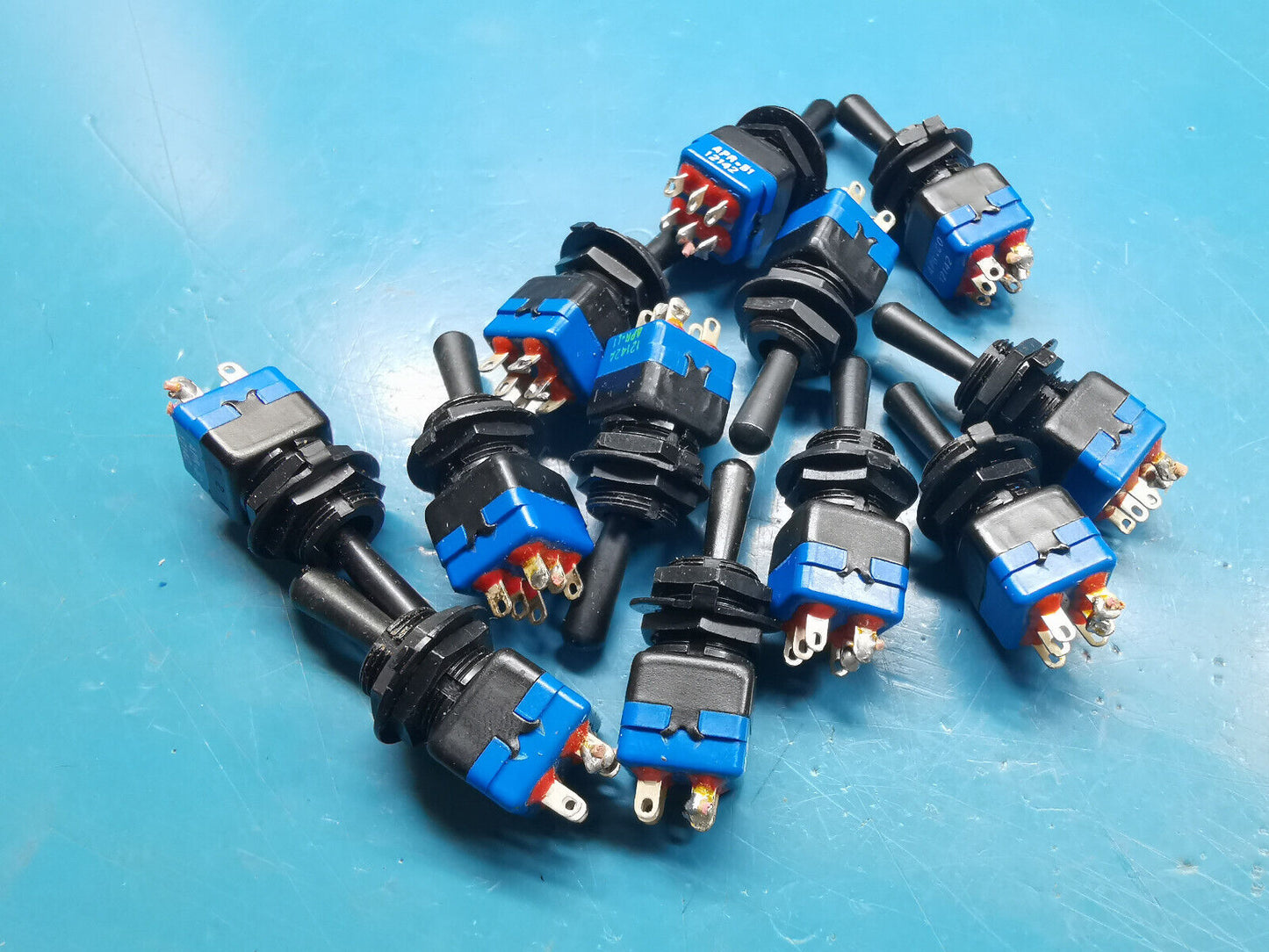 12pcs APEM Toggle Switch Mil Spec ON ON Spring Loaded To One Corner