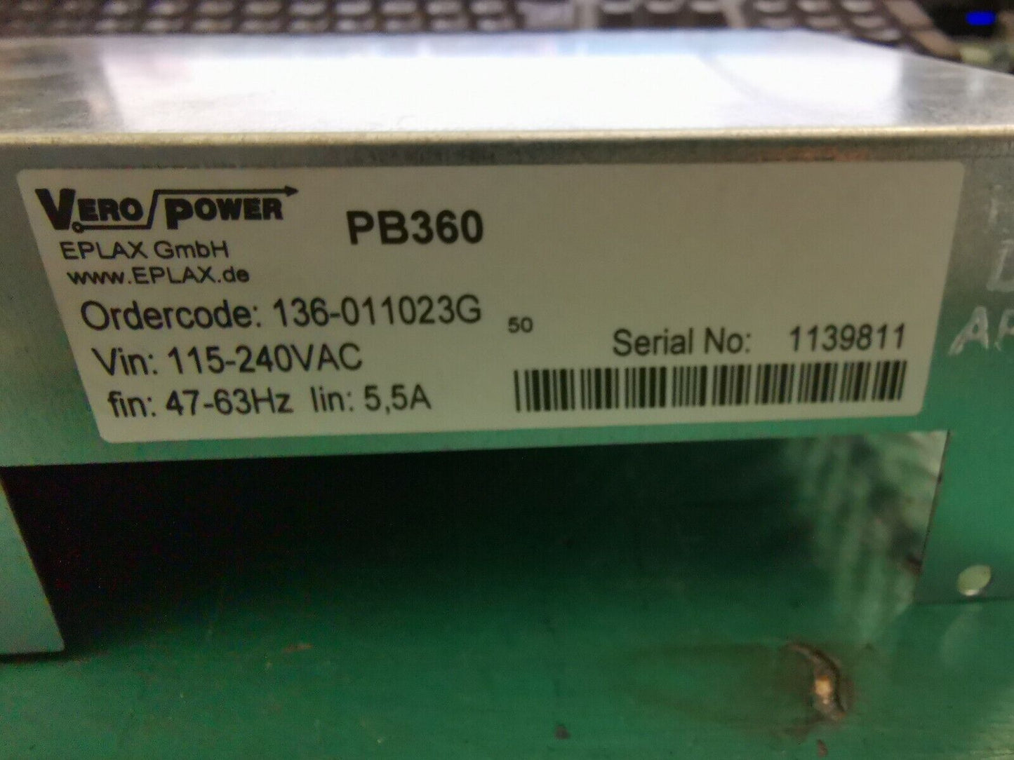 136-011023G  Power Supply PB360  Vero Power  4 Units Missing Main Heatsink