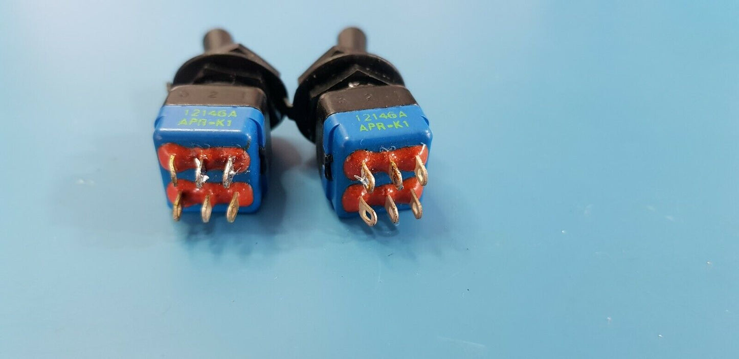 2pcs APEM Toggle Switches Mil Spec ON ON or ON OFF DPDT Toggle Switch
