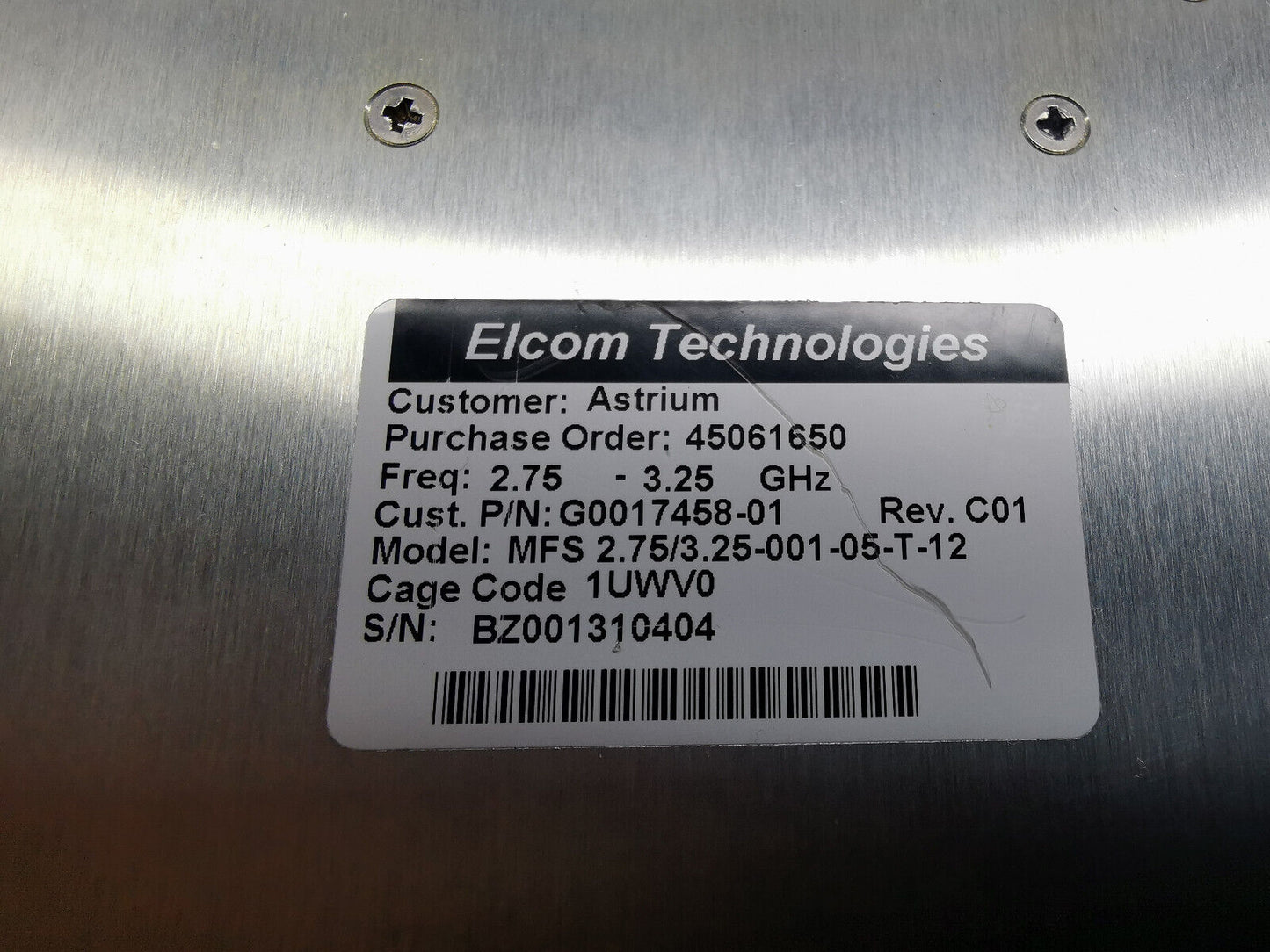 Elcom Tech 2.75GHz To 3.25GHz Frequency Synthesizer From Military Equipment