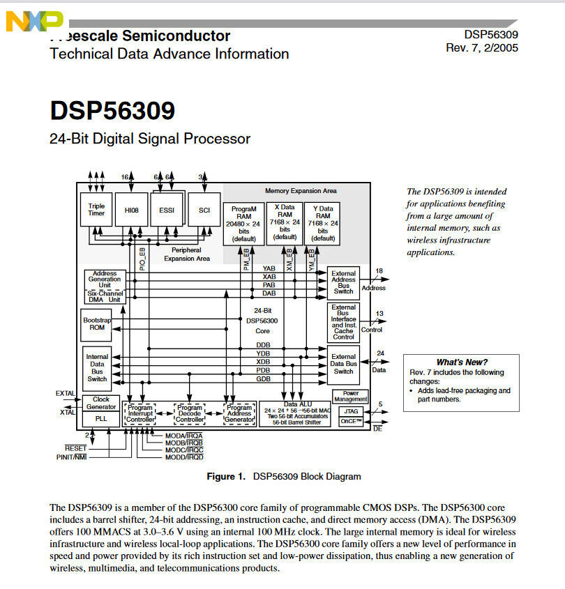3pcs DSP56309 24-Bit Digital Signal Processor XC56309PV100A