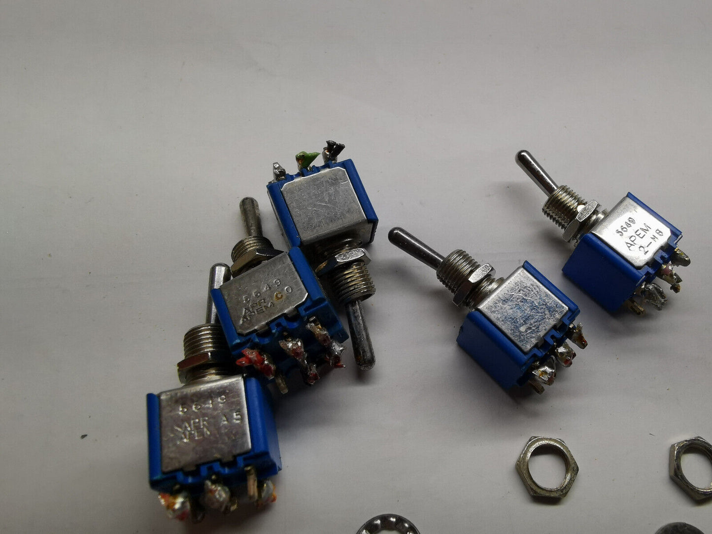 5pcs Of Genuine Apem 5649 Toggle Switch ON OFF ON Type