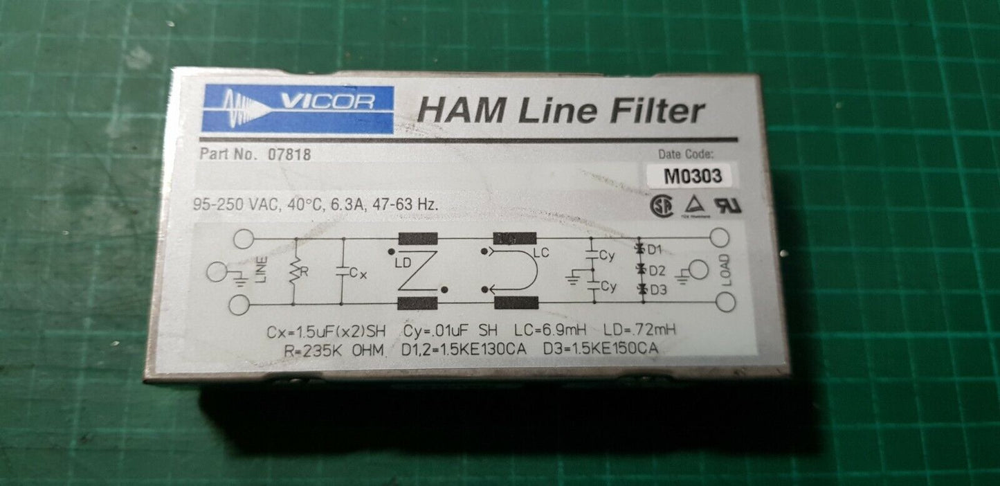 VICOR HAM Line Filter 6.3A 95 250 VAC