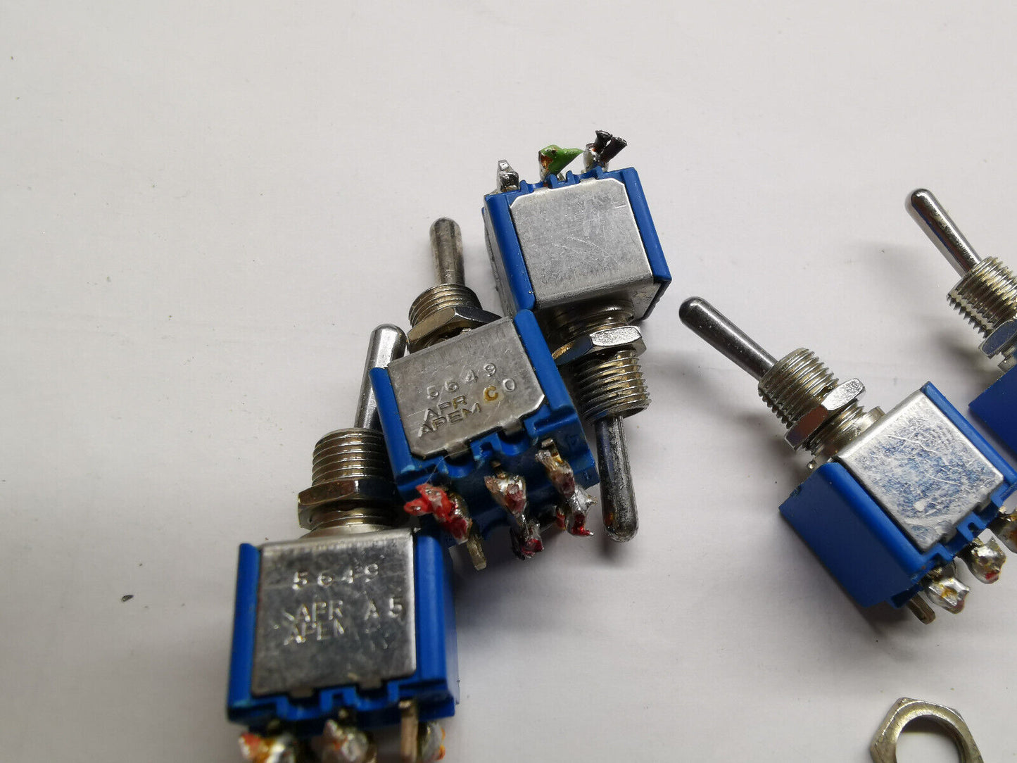 5pcs Of Genuine Apem 5649 Toggle Switch ON OFF ON Type